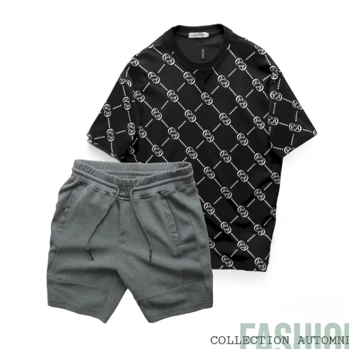 Set Bộ Nam Áo Cổ Tròn Pack Horse In Chữ AA Quần Short Thun Thể Thao