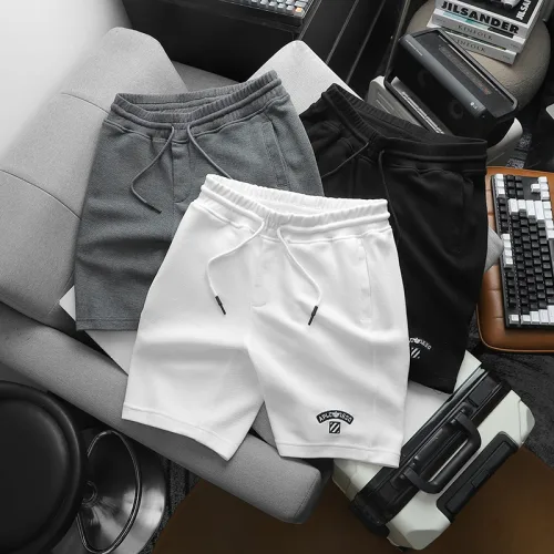 Set Bộ Nam Áo Cổ Tròn Phối Màu Thêu Chữ Trước Ngực & Quần Short Thêu Nổi Logo Chữ Có Big Size