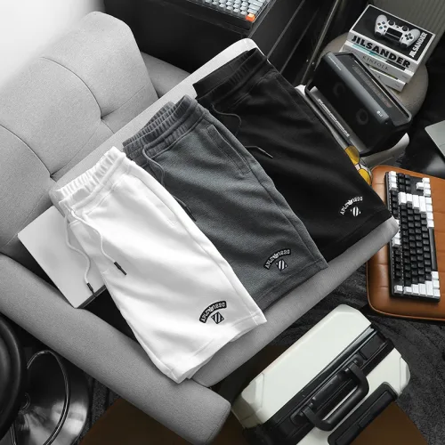 Set Bộ Nam Áo Cổ Tròn Phối Màu Thêu Chữ Trước Ngực & Quần Short Thêu Nổi Logo Chữ Có Big Size