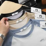 Set Bộ Nam Áo Cổ Tròn Phối Màu Thêu Chữ Trước Ngực & Quần Short Thêu Nổi Logo Chữ Có Big Size