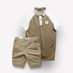 Set Bộ Nam Áo Polo Cổ Bẻ Phối Màu Quần Short Kaki Rurumen Cao Cấp