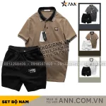Set Bộ Nam Áo Polo Cổ Bẻ Thêu Chữ KK Quần Short Thun