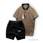 Set Bộ Nam Áo Polo Cổ Bẻ Thêu Chữ KK Quần Short Thun