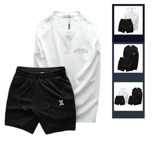 Set Bộ Nam Áo Thun 3 Lỗ In Chữ Margarita Cocktail Club + Quần Short Thun Thêu Chữ X Cao Cấp