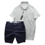 Set Bộ Nam Áo Thun Cổ Bẻ Có Túi Trước Ngực + Quần Short Kaki Nam Cao Cấp (Có Size 3xl)