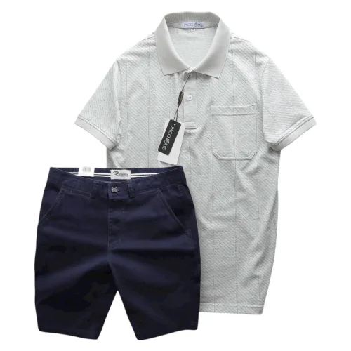 Set Bộ Nam Áo Thun Cổ Bẻ Có Túi Trước Ngực + Quần Short Kaki Nam Cao Cấp (Có Size 3xl)