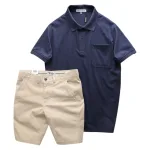 Set Bộ Nam Áo Thun Cổ Bẻ Có Túi Trước Ngực + Quần Short Kaki Nam Cao Cấp (Có Size 3xl)