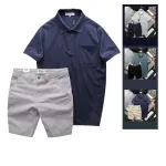 Set Bộ Nam Áo Thun Cổ Bẻ Có Túi Trước Ngực + Quần Short Kaki Nam Cao Cấp (Có Size 3xl)