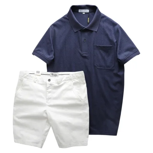 Set Bộ Nam Áo Thun Cổ Bẻ Có Túi Trước Ngực + Quần Short Kaki Nam Cao Cấp (Có Size 3xl)