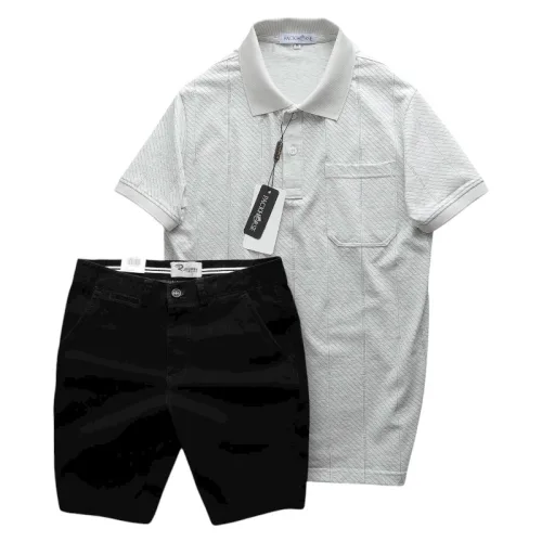 Set Bộ Nam Áo Thun Cổ Bẻ Có Túi Trước Ngực + Quần Short Kaki Nam Cao Cấp (Có Size 3xl)