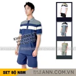 Set Bộ Nam Áo Thun Cổ Bẻ Phối Màu + Quần Short Thun Thể Thao Cao Cấp (Big Size)