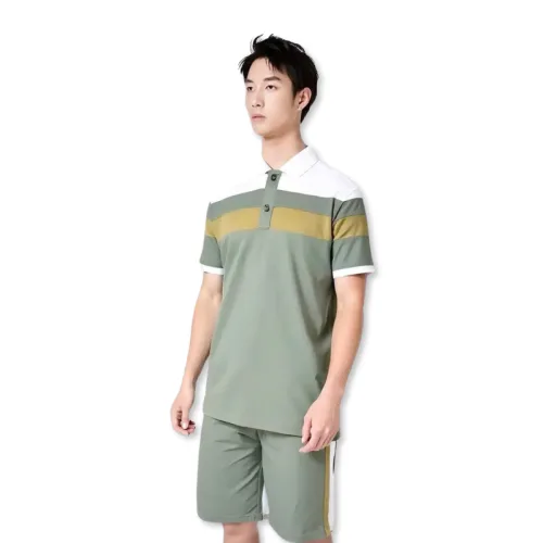 Set Bộ Nam Áo Thun Cổ Bẻ Phối Màu + Quần Short Thun Thể Thao Cao Cấp (Big Size)