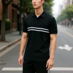 Set Bộ Nam Áo Thun Cổ Bẻ Phối Sọc Trước Ngực + Quần Short Thun (Big Size)