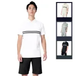 Set Bộ Nam Áo Thun Cổ Bẻ Phối Sọc Trước Ngực + Quần Short Thun (Big Size)