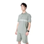 Set Bộ Nam Áo Thun Cổ Bẻ Phối Sọc Trước Ngực + Quần Short Thun (Big Size)