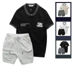 Set Bộ Nam Áo Thun Cổ Tròn In Chữ Enjoy The Process + Quần Short Thun Thể Thao Cao Cấp
