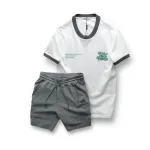 Set Bộ Nam Áo Thun Cổ Tròn In Chữ Enjoy The Process + Quần Short Thun Thể Thao Cao Cấp