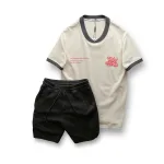Set Bộ Nam Áo Thun Cổ Tròn In Chữ Enjoy The Process + Quần Short Thun Thể Thao Cao Cấp
