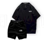 Set Bộ Nam Áo Thun Cổ Tròn Oversize In Chữ CLEGENDK Quần Short Thun