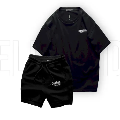 Set Bộ Nam Áo Thun Cổ Tròn Oversize In Chữ CLEGENDK Quần Short Thun