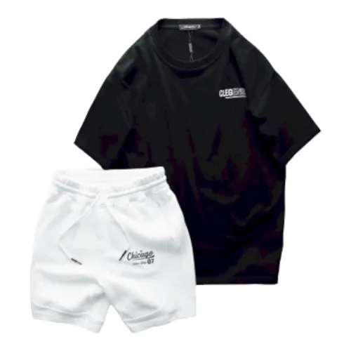 Set Bộ Nam Áo Thun Cổ Tròn Oversize In Chữ CLEGENDK Quần Short Thun