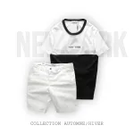 Set Bộ Nam Áo Thun Cổ Tròn Pack Hourse Hai Màu Phối Quần Short Kaki Rurumen Cao Cấp