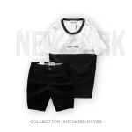 Set Bộ Nam Áo Thun Cổ Tròn Pack Hourse Hai Màu Phối Quần Short Kaki Rurumen Cao Cấp