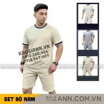 Set Bộ Nam Áo Thun Cổ Tròn Viền Cổ & Tay Áo + Quần Short Thun Thể Thao Cao Cấp (Big Size)