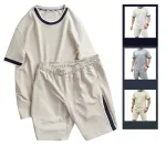 Set Bộ Nam Áo Thun Cổ Tròn Viền Cổ & Tay Áo + Quần Short Thun Thể Thao Cao Cấp (Big Size)