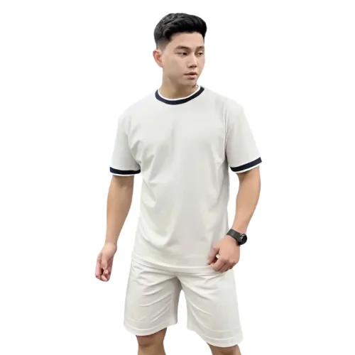 Set Bộ Nam Áo Thun Cổ Tròn Viền Cổ & Tay Áo + Quần Short Thun Thể Thao Cao Cấp (Big Size)