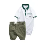 Set Bộ Nam - Áo Thun Nam Polo Cổ Bẻ Cá Sấu Poly Túi Nhỏ Thêu Logo Và Quần Short Kaki Co Giãn Phối Nút Cao Cấp (Có Size 36)