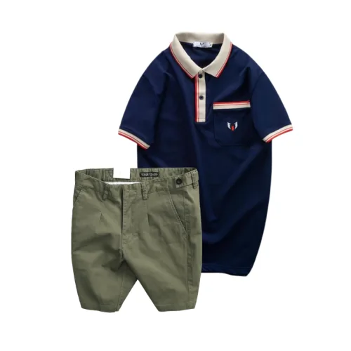 Set Bộ Nam - Áo Thun Nam Polo Cổ Bẻ Cá Sấu Poly Túi Nhỏ Thêu Logo Và Quần Short Kaki Co Giãn Phối Nút Cao Cấp (Có Size 36)