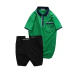 Set Bộ Nam - Áo Thun Nam Polo Cổ Bẻ Cá Sấu Poly Túi Nhỏ Thêu Logo Và Quần Short Kaki Co Giãn Phối Nút Cao Cấp (Có Size 36)