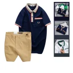 Set Bộ Nam - Áo Thun Nam Polo Cổ Bẻ Cá Sấu Poly Túi Nhỏ Thêu Logo Và Quần Short Kaki Co Giãn Phối Nút Cao Cấp (Có Size 36)
