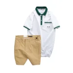 Set Bộ Nam - Áo Thun Nam Polo Cổ Bẻ Cá Sấu Poly Túi Nhỏ Thêu Logo Và Quần Short Kaki Co Giãn Phối Nút Cao Cấp (Có Size 36)
