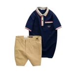 Set Bộ Nam - Áo Thun Nam Polo Cổ Bẻ Cá Sấu Poly Túi Nhỏ Thêu Logo Và Quần Short Kaki Co Giãn Phối Nút Cao Cấp (Có Size 36)