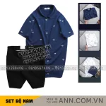 Set Bộ Nam - Áo Thun Nam Polo Cổ Bẻ In Họa Tiết Đơn Giản Thun Cá Sấu Poly Và Quần Short Kaki Co Giãn Phối Nút Cao Cấp (Có Size 36)