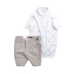 Set Bộ Nam - Áo Thun Nam Polo Cổ Bẻ In Họa Tiết Đơn Giản Thun Cá Sấu Poly Và Quần Short Kaki Co Giãn Phối Nút Cao Cấp (Có Size 36)