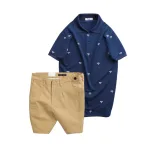 Set Bộ Nam - Áo Thun Nam Polo Cổ Bẻ In Họa Tiết Đơn Giản Thun Cá Sấu Poly Và Quần Short Kaki Co Giãn Phối Nút Cao Cấp (Có Size 36)