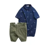 Set Bộ Nam - Áo Thun Nam Polo Cổ Bẻ In Họa Tiết Đơn Giản Thun Cá Sấu Poly Và Quần Short Kaki Co Giãn Phối Nút Cao Cấp (Có Size 36)