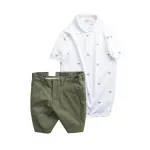 Set Bộ Nam - Áo Thun Nam Polo Cổ Bẻ In Họa Tiết Đơn Giản Thun Cá Sấu Poly Và Quần Short Kaki Co Giãn Phối Nút Cao Cấp (Có Size 36)