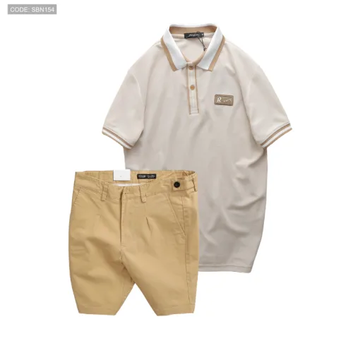 Set Bộ Nam - Áo Thun Nam Polo Cổ Bẻ Phối Tag Chữ Rears Và Quần Short Kaki Co Giãn Phối Nút Cao Cấp (Có Size 36)