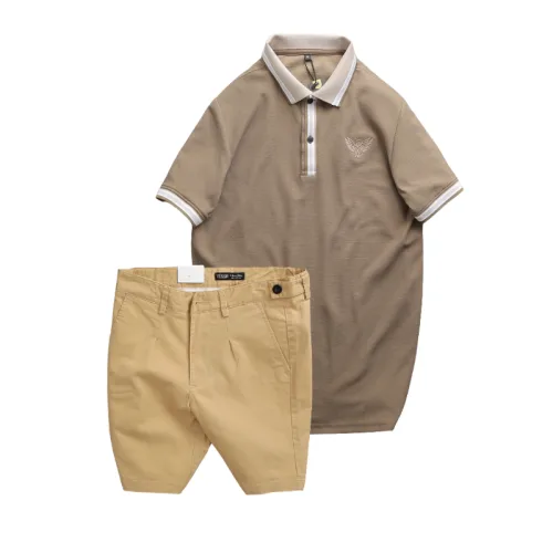 Set Bộ Nam - Áo Thun Nam Polo Cổ Bẻ Thêu Logo Đại Bàng Và Áo Thun Nam Polo Cổ Bẻ Thêu Logo Đại Bàng