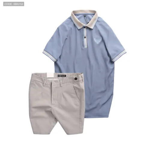 Set Bộ Nam - Áo Thun Nam Polo Cổ Bẻ Thêu Logo Đại Bàng Và Áo Thun Nam Polo Cổ Bẻ Thêu Logo Đại Bàng