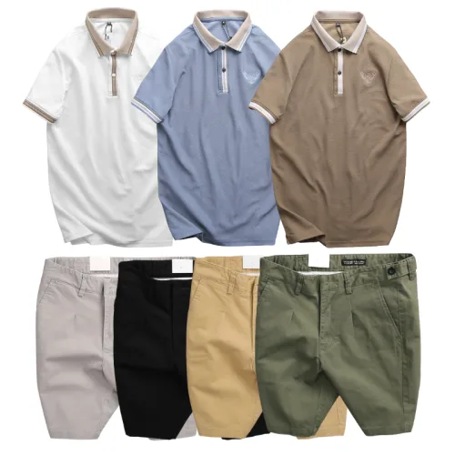 Set Bộ Nam - Áo Thun Nam Polo Cổ Bẻ Thêu Logo Đại Bàng Và Áo Thun Nam Polo Cổ Bẻ Thêu Logo Đại Bàng