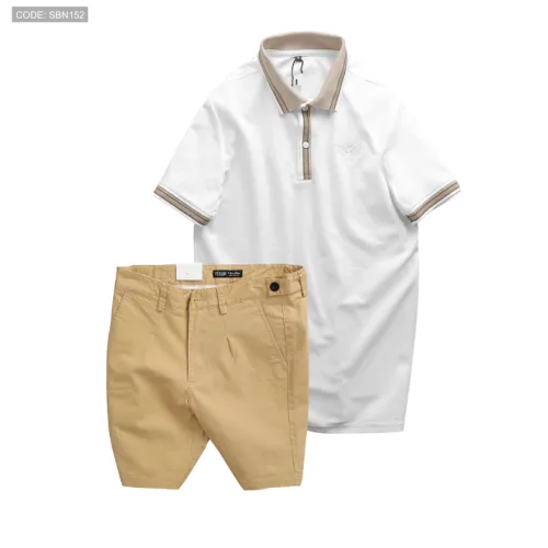 Set Bộ Nam - Áo Thun Nam Polo Cổ Bẻ Thêu Logo Đại Bàng Và Áo Thun Nam Polo Cổ Bẻ Thêu Logo Đại Bàng