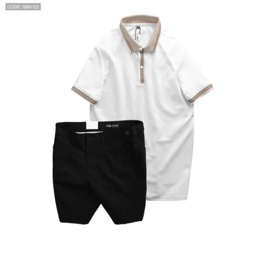 Set Bộ Nam - Áo Thun Nam Polo Cổ Bẻ Thêu Logo Đại Bàng Và Áo Thun Nam Polo Cổ Bẻ Thêu Logo Đại Bàng