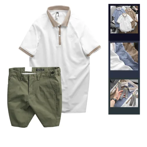 Set Bộ Nam - Áo Thun Nam Polo Cổ Bẻ Thêu Logo Đại Bàng Và Áo Thun Nam Polo Cổ Bẻ Thêu Logo Đại Bàng