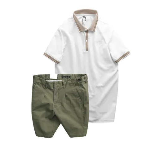 Set Bộ Nam - Áo Thun Nam Polo Cổ Bẻ Thêu Logo Đại Bàng Và Áo Thun Nam Polo Cổ Bẻ Thêu Logo Đại Bàng
