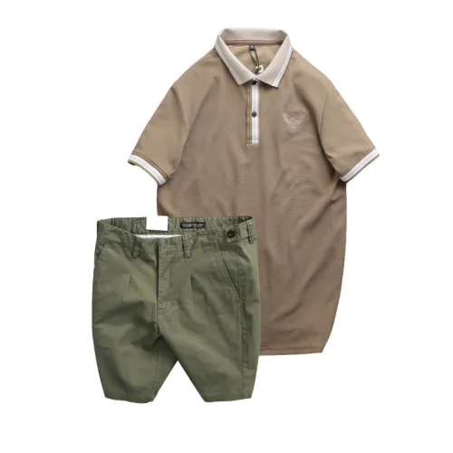 Set Bộ Nam - Áo Thun Nam Polo Cổ Bẻ Thêu Logo Đại Bàng Và Áo Thun Nam Polo Cổ Bẻ Thêu Logo Đại Bàng